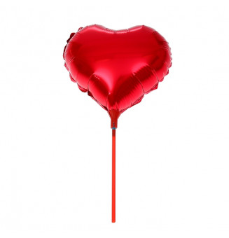 Воздушный шар без рисунка (9''/23 см) Мини-сердце, Красный
